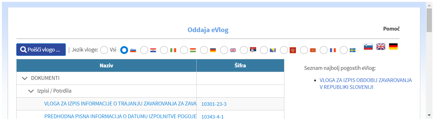 Kliknite za dostop do programa za oddajo eVlog