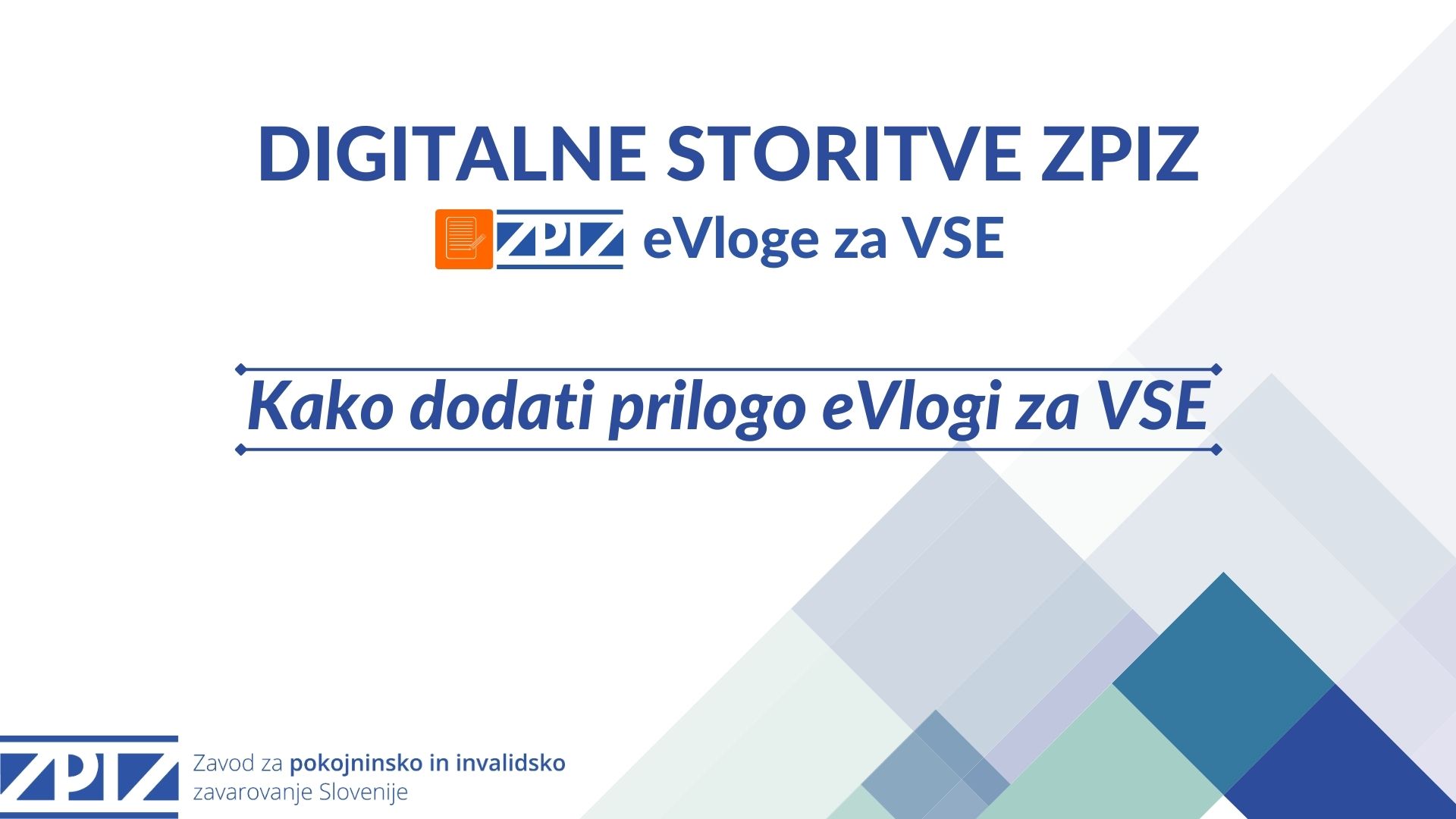 Kako dodati prilogo eVlogi za VSE - povezava do posnetka